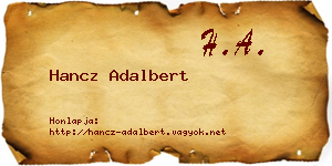 Hancz Adalbert névjegykártya